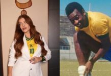 Jaquelline Grohalski desembarca nos Estados Unidos para copa do mundo com mala utilizada pelo rei Pelé